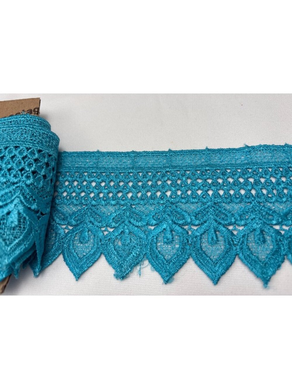 Turquoise Embroidered Lace Trim 3.5" x 2 yards + 10" Elegant Decorative 3" Width